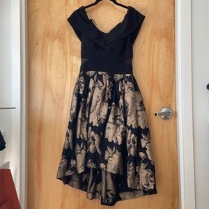 Off-the-Shoulder Floral Fit and Flare Dress